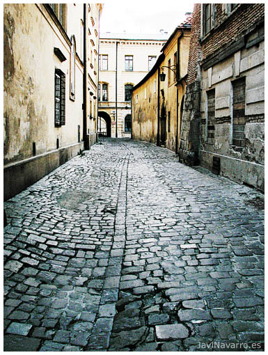 Calle empedrada de Cracovia