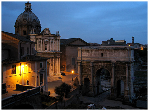 Foro Romano, Arco de Septimio Severo e Iglesia de San Lucas y Santa Martina